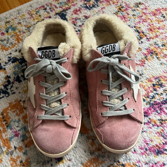 Golden Goose Sherpa Slide On Pink Sneakers - Picture 1 of 8